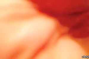 Filthy and slutty redhead went to the restroom after masturbation