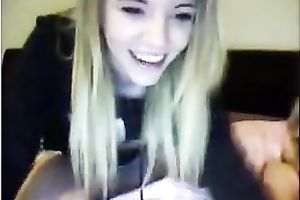 Beautiful blond college hotwife chatted with me on cam