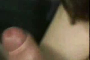 Beautiful white dark brown sweetheart pleases her guy orally