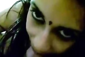 Busty Indian girlfriend engulfing my jock deepthroat in POV