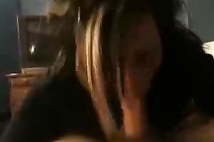 Feisty floozy with outstanding oral stimulation skills swallows the cum