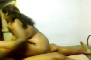 Chubby unsightly and large bottomed non-professional Indian aged girl rides shlong