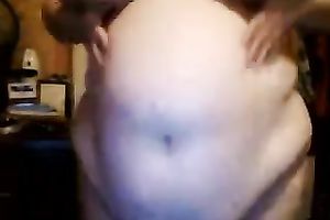 Disgusting corpulent strumpet tries to tease me with her body