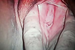 Chubby white wife masturbates with a banana and shows her monster cunt