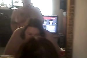 This disgusting obese whore loves my large shlong in her muff