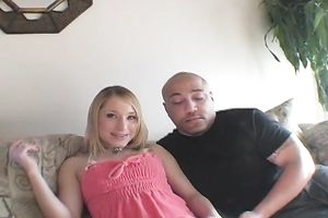 Gorgeous and sassy golden-haired golddigger with her aged boyfriend