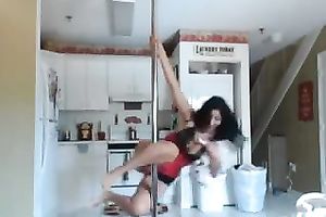 Majestic white sexy model wife dances for me on the pole
