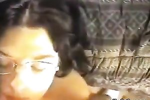 Nerdy brunette hottie wishes her glasses to be overspread in cum