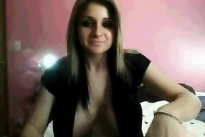 Desirable golden-haired mother I'd like to fuck showing large soaked jugs in dilettante sex tape