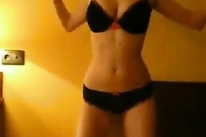 Bootyful hawt like fire and mesmerizing brunette hair of mine disrobes on livecam