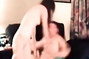 Dark haired concupiscent big bottomed brunette hair girlie rode my rock hard buddy