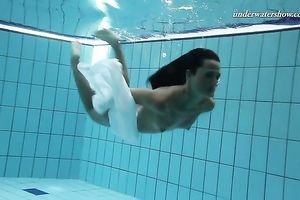 Skinny mesmerizing legal age teenager hottie recorded on web camera underwater