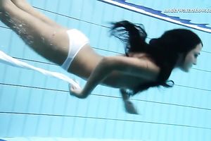 Skinny mesmerizing legal age teenager hottie recorded on web camera underwater