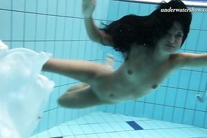 Skinny mesmerizing legal age teenager hottie recorded on web camera underwater