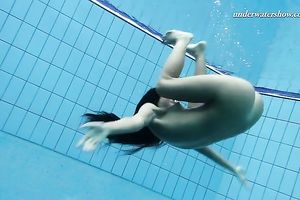 Skinny mesmerizing legal age teenager hottie recorded on web camera underwater