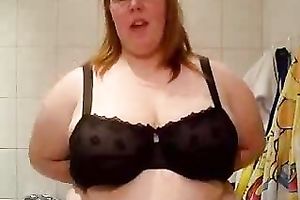 Fat redhead aged housewife is proud of her large boobies