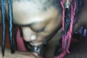 African playgirl engulfing huge hard dick deepthroat