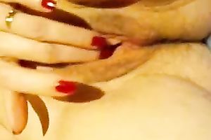 My big beautiful woman older wife strokes and caresses her trimmed snapper