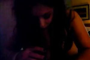 My marvelous brunette hair girlfriend sucks my BBC like a pro