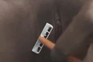 Busty and voluptuous Indian bimbo shaves her snapper