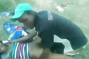 African bitch raped by one horny hunk in outdoor scenes