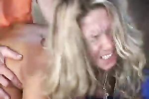 Amateur blonde tied up and forced to fuck with stranger