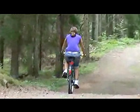 Babe riding a bike ends up being brutally fucked