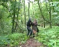 Old woman raped abd abused by two insane villains in the forest