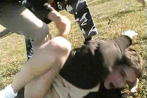 Girl hitchhiker gets raped on the road getting covered with jizz
