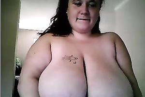 Nice bulky black haired big beautiful woman was boasting of her biggest saggy bumpers