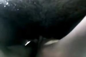 Dark skin South Indian honey eagerly puts dong in her face hole