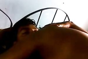 Dark skin South Indian honey eagerly puts dong in her face hole