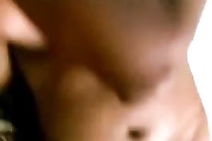 Dark skin South Indian honey eagerly puts dong in her face hole