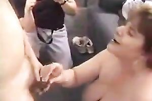 My allies and I screwed excited big beautiful woman mama with biggest meatballs in group-sex