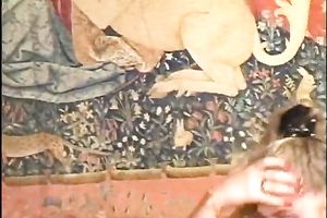 Blonde and brunette lesbos receives every other's soaked snatches