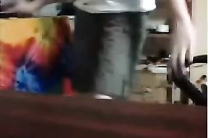 Lusty serious looking livecam dark head bare her rather bushy pussy