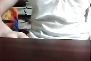 Lusty serious looking livecam dark head bare her rather bushy pussy