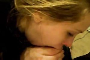 Cute dilettante legal age teenager babe gives fantastic irrumation in homemade sex movie