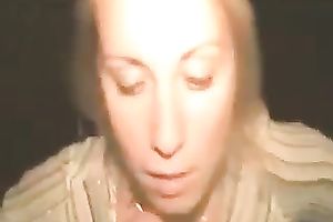 Blonde doxy gives my buddy precious great BJ for facial jizz flow