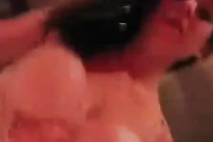 My miniature white honey in pink corset tops my large cock like a cowgirl