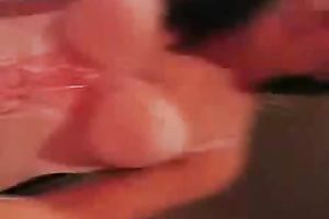 My miniature white honey in pink corset tops my large cock like a cowgirl