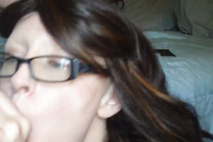 Mature slutty wife sucking hubby cock on camera