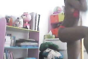 Svelte glamorous chocolate web camera nympho posed for me in her underware