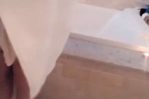 Tattooed ginger legal age teenager in precious shape takes shower for her web camera fans