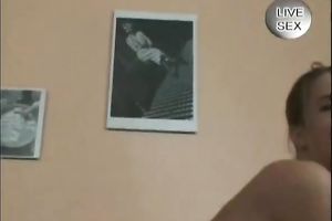 Kinky juvenile floozy masturabates throughout her white pants