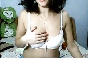 Appetizing aged slutty wife takes off her clothes on livecam