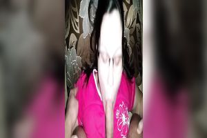 Dark haired nerdy likewise pale slut in pink T-shirt sucked friend's lollicock