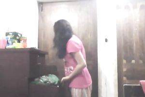 Cute lengthy haired Indian gal shows off in her bright saris