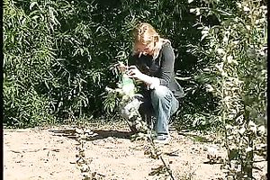 Mesmerizing Russian college girl acquires topless outdoors