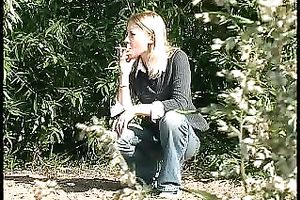 Mesmerizing Russian college girl acquires topless outdoors